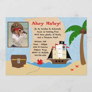 Pirate Birthday Party Invitation Kaart