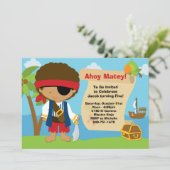 Pirate Birthday Party Invitation Kaart (Staand voorkant)