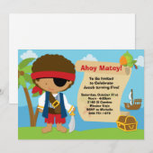 Pirate Birthday Party Invitation Kaart (Voorkant / Achterkant)