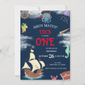 Pirate Birthday Party Invitation Kaart (Voorkant)