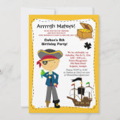 Pirate Birthday Party Invitation Kaart (Voorkant)