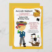 Pirate Birthday Party Invitation Kaart (Voorkant / Achterkant)