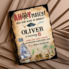 Pirate Birthday Party Invitation Kaart
