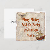 Pirate Birthday Party Invitation Kaart (Voorkant / Achterkant)