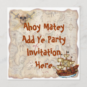 Pirate Birthday Party Invitation Kaart