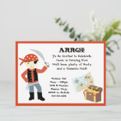 Pirate Birthday Party Invitation Kaart (Staand voorkant)