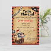 Pirate Birthday Party Invitation Kaart (Staand voorkant)