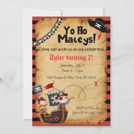 Pirate Birthday Party Invitation Kaart