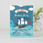 Pirate Birthday Party Invitation Kaart (Staand voorkant)