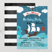 Pirate Birthday Party Invitation Kaart (Voorkant / Achterkant)