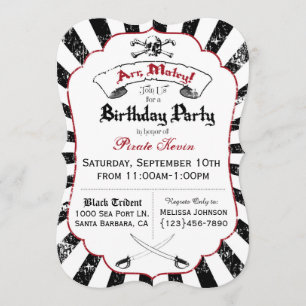 Pirate Birthday Party Invitation Kaart
