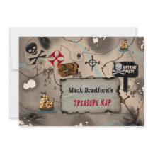 PIRATE BIRTHDAY PARTY INVITATION - TREASURE MAP