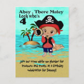 Pirate Birthday Party Invitation Uitnodiging Briefkaart (Voorkant)