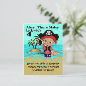 Pirate Birthday Party Invitation Uitnodiging Briefkaart (Staand voorkant)