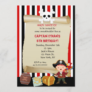 Pirate Birthday Party Invitations Kaart
