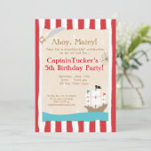 Pirate Birthday Party Invitations Kaart (Staand voorkant)