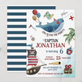 Pirate Birthday Party Kaart (Voorkant / Achterkant)