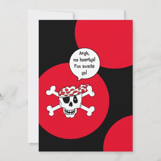 Pirate Birthday Party Kaart (Achterkant)