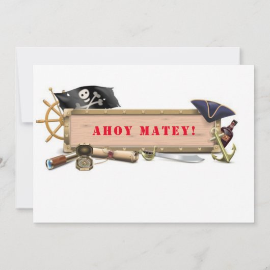 Pirate Birthday Party Kaart (Achterkant)