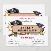 Pirate Birthday Party Kaart (Voorkant / Achterkant)