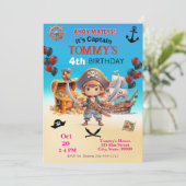 Pirate Birthday Party Kaart (Staand voorkant)