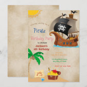 Pirate Birthday Party Kaart (Voorkant / Achterkant)