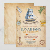 Pirate Birthday Party Kaart (Voorkant / Achterkant)