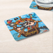 Pirate Birthday Party Kartonnen Onderzetters (Schuin)