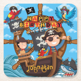 Pirate Birthday Party Kartonnen Onderzetters