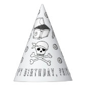 Pirate Birthday Party - Kleur je eigen Pet Feesthoedjes (Voorkant)