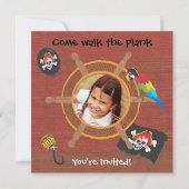 Pirate Birthday Party met foto-toevoeging Kaart (Achterkant)