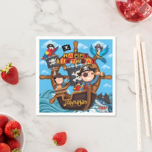 Pirate Birthday Party Napkins for Kids Servet (Insitu)