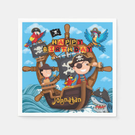 Pirate Birthday Party Napkins for Kids Servet
