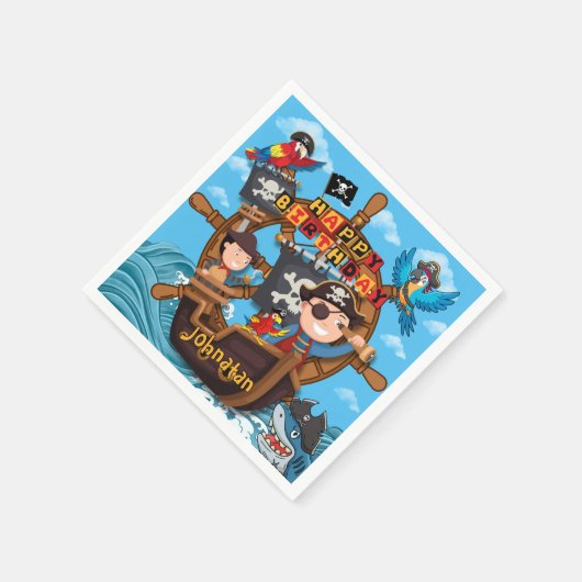 Pirate Birthday Party Napkins for Kids Servet (Hoek)