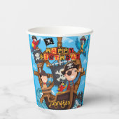 Pirate Birthday Party Papieren Bekers (Achterkant)
