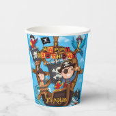 Pirate Birthday Party Papieren Bekers (Voorkant)