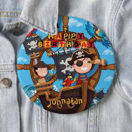 Pirate Birthday Party Ronde Button 6,0 Cm