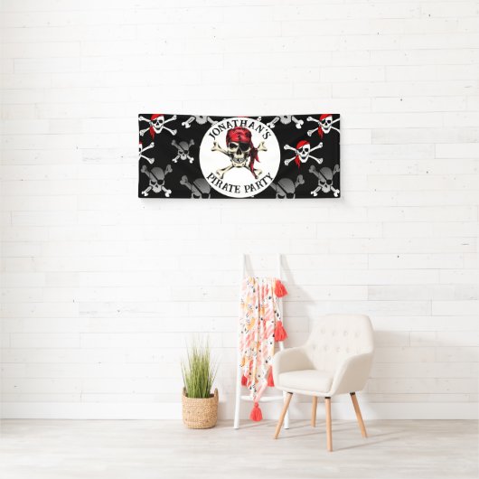Pirate Birthday Party Skulls Spandoek (Insitu)