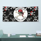 Pirate Birthday Party Skulls Spandoek (Beurs)