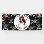Pirate Birthday Party Skulls Spandoek (Horizontaal)