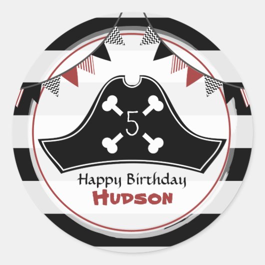 Pirate Birthday Party Sticker (Voorkant)