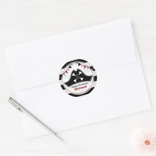 Pirate Birthday Party Sticker (Envelop)
