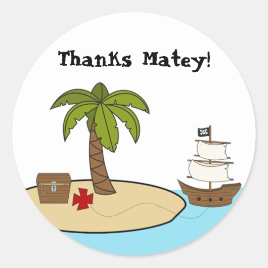 Pirate Birthday Party Sticker (Voorkant)