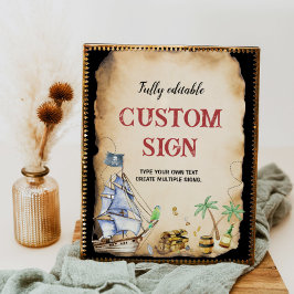 Pirate Birthday Party Table Sign Poster