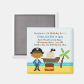 Pirate Birthday Party Uitnodiging Kapitein Magnet (Voorkant / Achterkant)