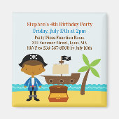 Pirate Birthday Party Uitnodiging Kapitein Magnet (Voorkant)