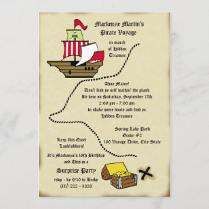 Pirate Birthday reiskaart Kaart