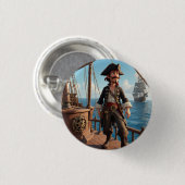Pirate Birthday Ronde Button 3,2 Cm (Voorkant /achterkant)