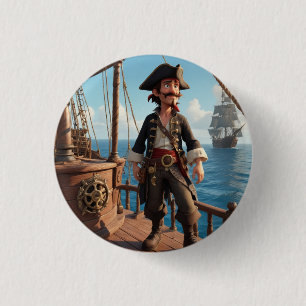 Pirate Birthday Ronde Button 3,2 Cm