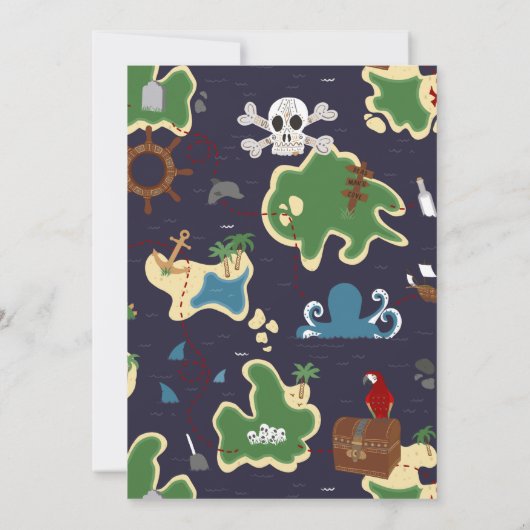 Pirate Birthday schatkaart Kaart (Achterkant)